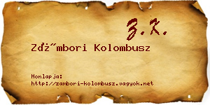 Zámbori Kolombusz névjegykártya